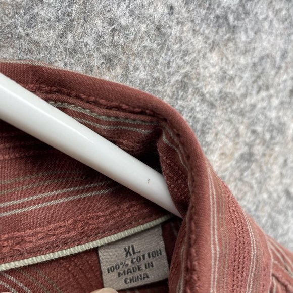 Indigo Palms Shirt Men Extra Large Adult Brown Casual Button Down Outdoors - Picture 7 of 13